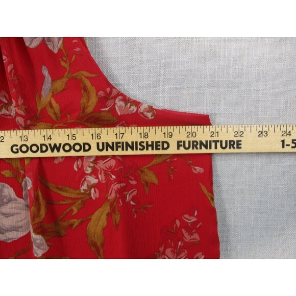 Vince Camuto Womens Red Floral Sleeveless Blouse Top - Medium Size - Picture 4 of 8